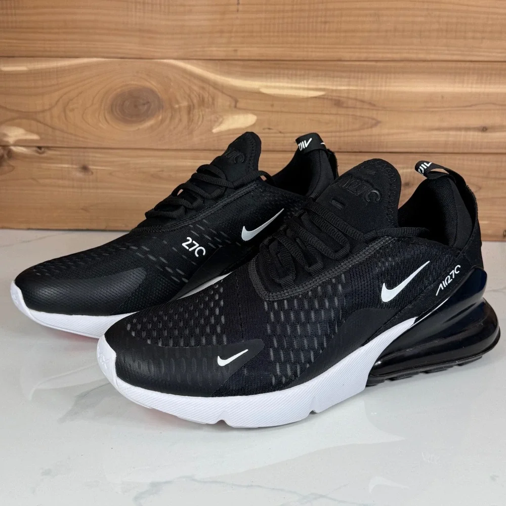 Nike Air Max 270 Black Anthracite White Mens Running Shoes AH8050-002 Size 10
